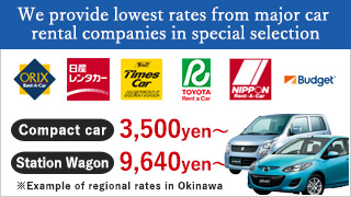 We provide lowest rates from major car rental companies in special selection