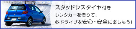 スタッドレスタイヤ付きレンタカーを借りて、冬ドライブを安心・安全に楽しもう！