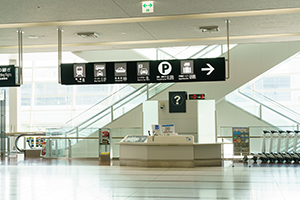 1. From the international line Turn left at Information Counter in front of the arrival gate.
