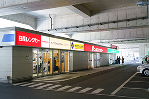 8. You can receive your rental car in the parking lots in front of the rental car service office.