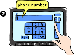 Type phone number of destination