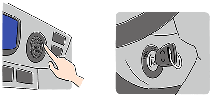 push-button ignition start, key ignition