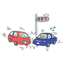 A driver could not stop the car and collide with the car stopping at intersection when signal is red.